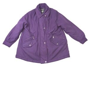 Bromley Sport Womens Purple Quilted Lined Jacket Size L‎ Thermoloft Winter Coat